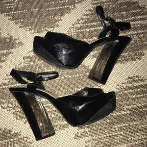 Black Peep Toe Heels